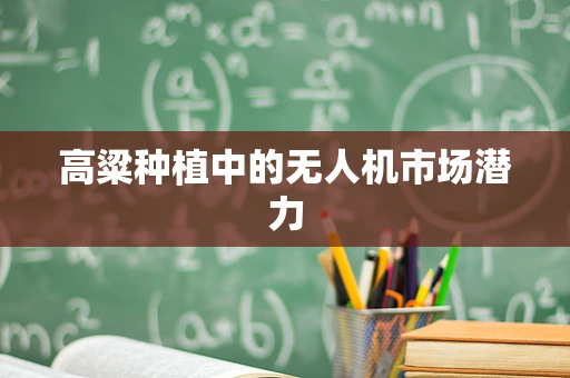 高粱种植中的无人机市场潜力