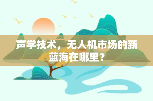 声学技术，无人机市场的新蓝海在哪里？