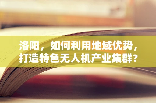 洛阳，如何利用地域优势，打造特色无人机产业集群？