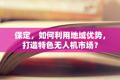 保定，如何利用地域优势，打造特色无人机市场？