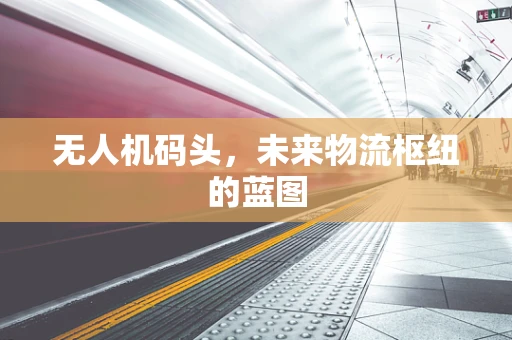 无人机码头，未来物流枢纽的蓝图