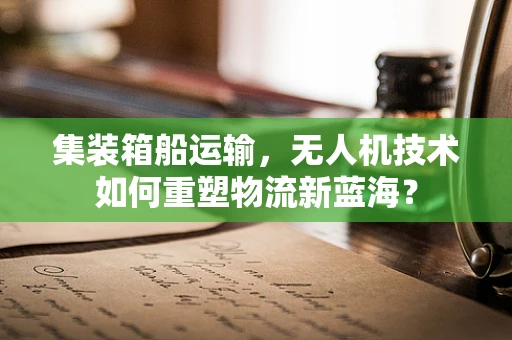 集装箱船运输，无人机技术如何重塑物流新蓝海？