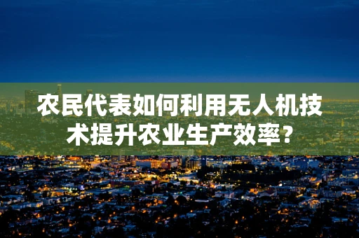 农民代表如何利用无人机技术提升农业生产效率？