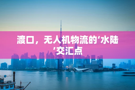渡口，无人机物流的‘水陆’交汇点