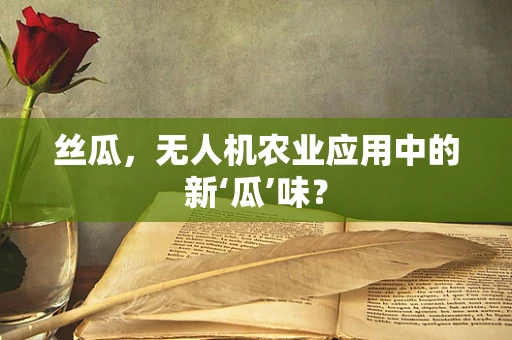丝瓜，无人机农业应用中的新‘瓜’味？