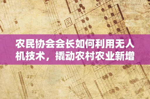 农民协会会长如何利用无人机技术，撬动农村农业新增长点？