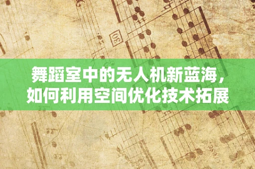 舞蹈室中的无人机新蓝海，如何利用空间优化技术拓展市场？