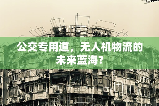 公交专用道，无人机物流的未来蓝海？