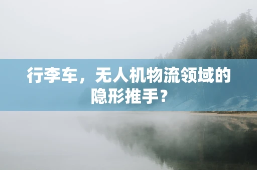 行李车，无人机物流领域的隐形推手？