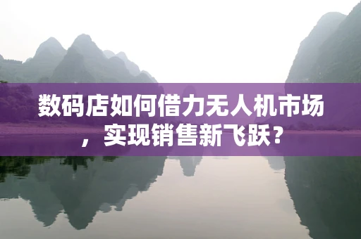 数码店如何借力无人机市场，实现销售新飞跃？