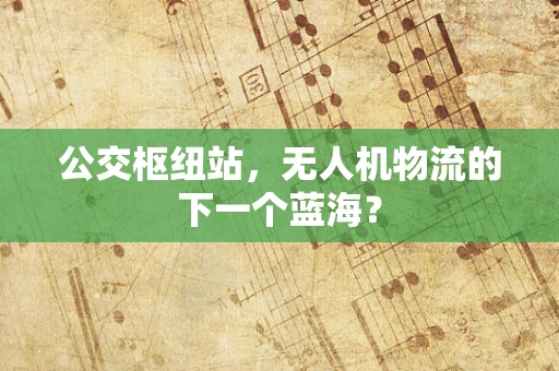 公交枢纽站，无人机物流的下一个蓝海？