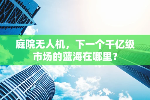 庭院无人机，下一个千亿级市场的蓝海在哪里？