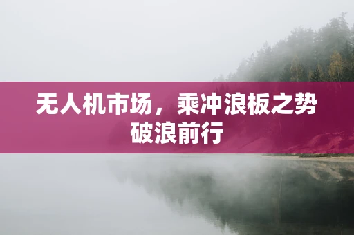 无人机市场，乘冲浪板之势破浪前行