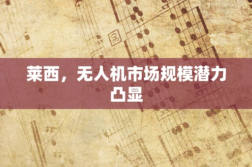 莱西，无人机市场规模潜力凸显
