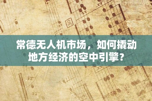 常德无人机市场，如何撬动地方经济的空中引擎？