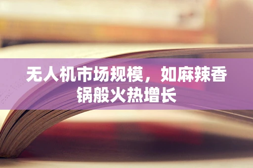 无人机市场规模，如麻辣香锅般火热增长
