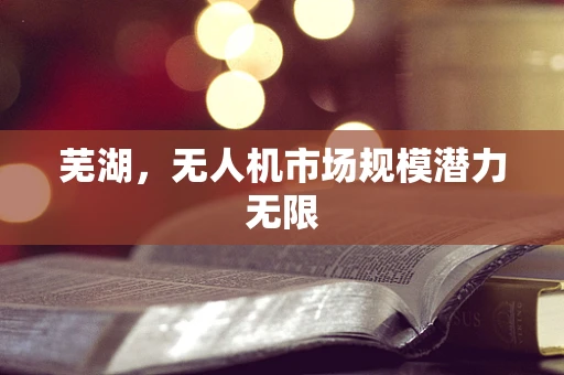 芜湖，无人机市场规模潜力无限
