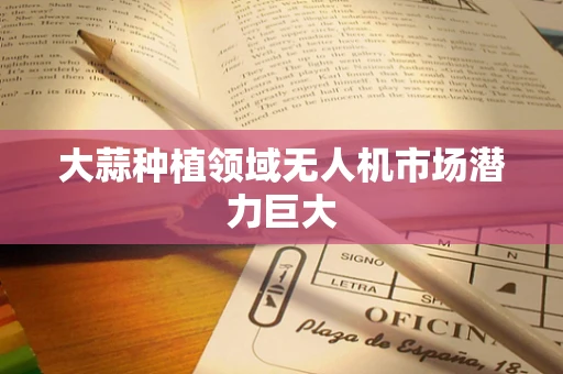大蒜种植领域无人机市场潜力巨大