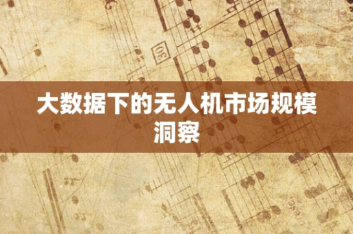 大数据下的无人机市场规模洞察