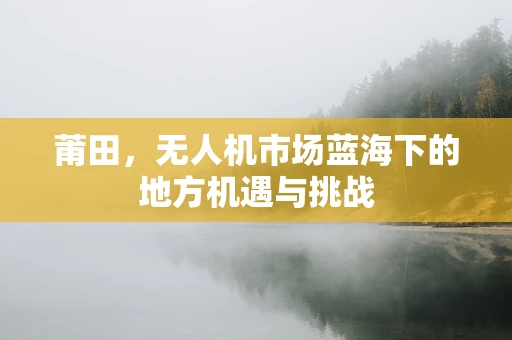 莆田，无人机市场蓝海下的地方机遇与挑战