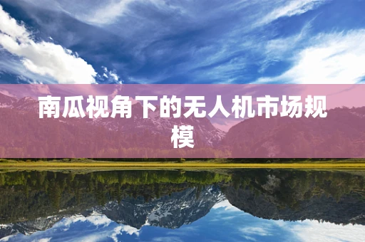 南瓜视角下的无人机市场规模