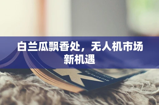 白兰瓜飘香处，无人机市场新机遇